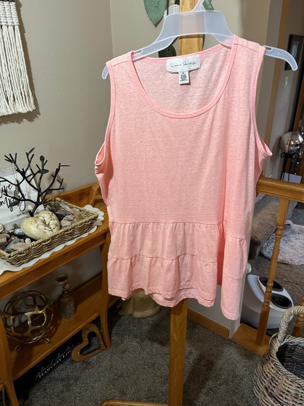 French Laundry Pink Tiered Tank Top